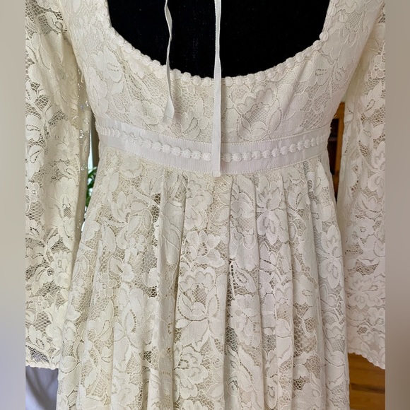 Free People White Lace Longsleeve Fairytale Dress - Picture 6 of 13